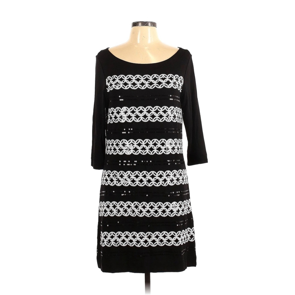 Sequined White House Black Market Dress XL Black & White Sparkles - LIKE NEW